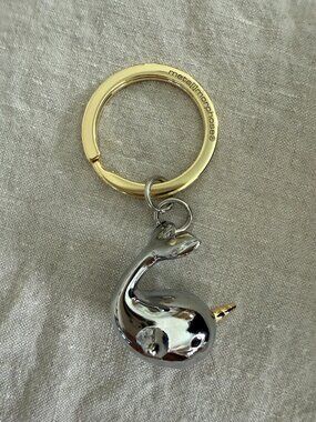 Metamorphose Mixed-Metal NARWHAL Bag Charm / Keychain – Oversized European Charm